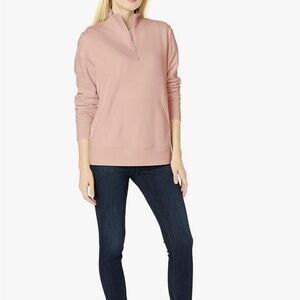 Amazon Essentials Pink Blush long sleeve fleece quarter zip up